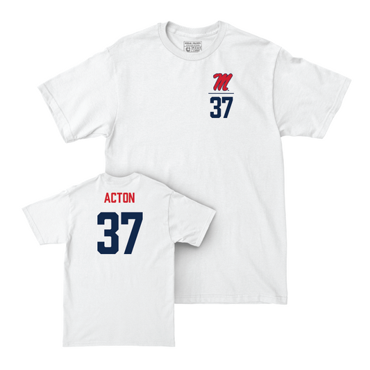 Ole Miss Football White Logo Comfort Colors Tee  - Austin Acton