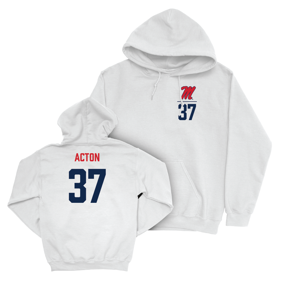 Ole Miss Football White Logo Hoodie  - Austin Acton