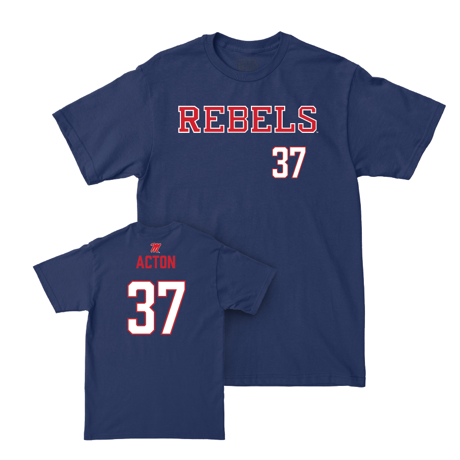 Ole Miss Football Navy Rebels Tee  - Austin Acton