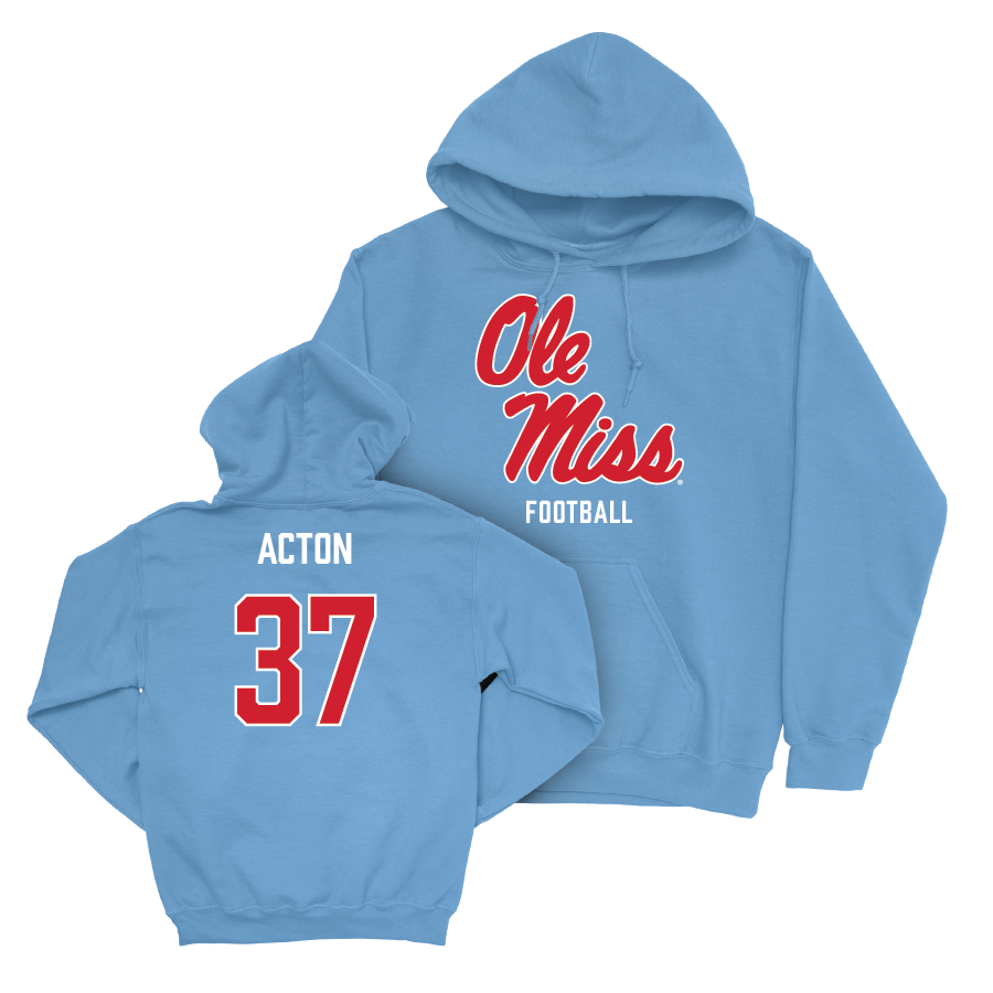 Ole Miss Football Powder Blue Sideline Hoodie  - Austin Acton