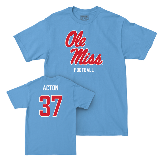 Ole Miss Football Powder Blue Sideline Tee  - Austin Acton