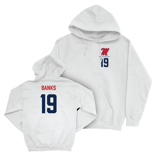 Ole Miss Football White Logo Hoodie  - Travaris Banks