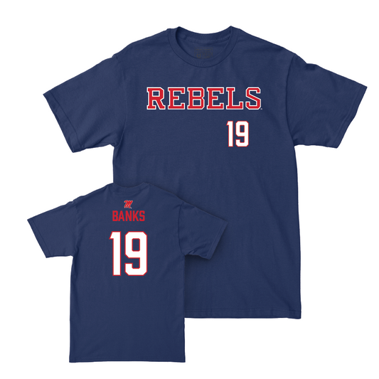 Ole Miss Football Navy Rebels Tee  - Travaris Banks