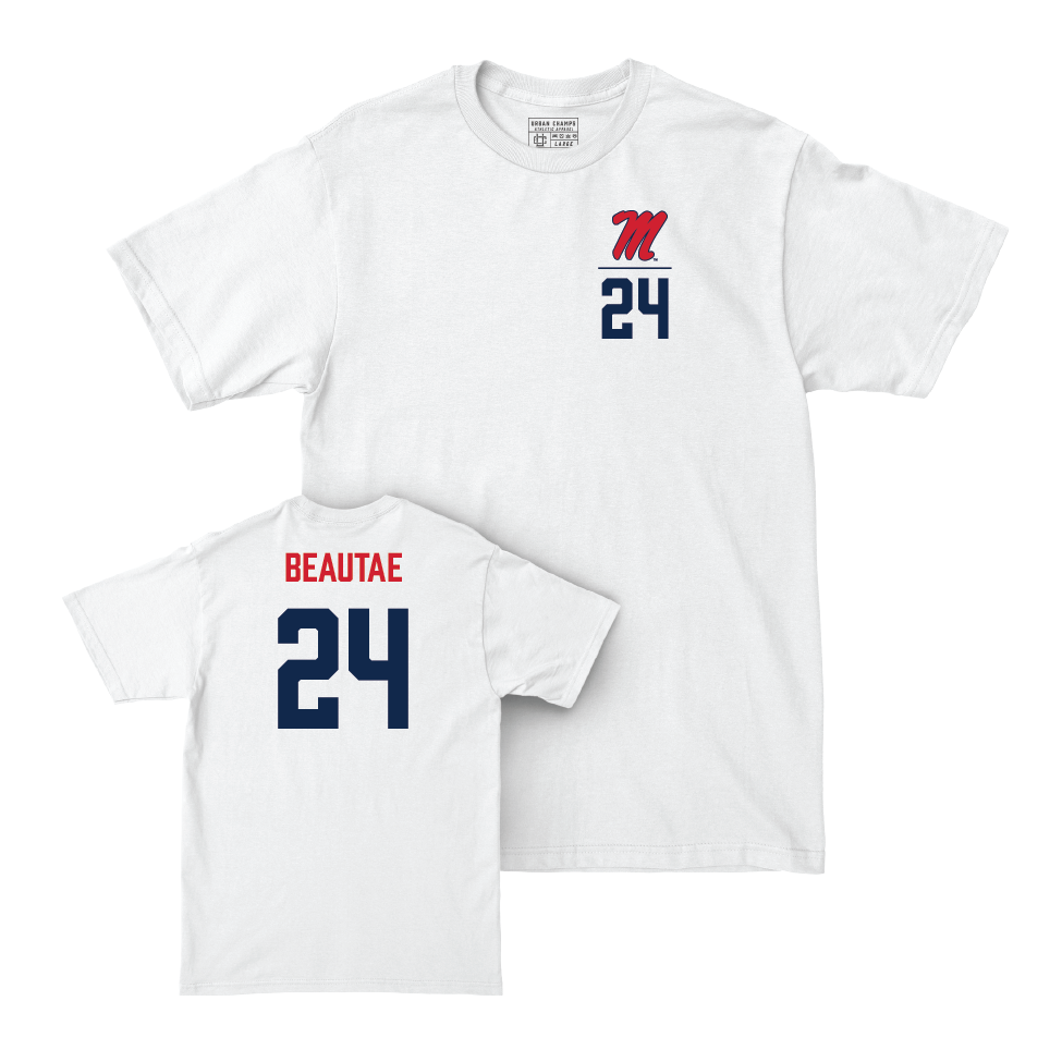 Ole Miss Softball White Logo Comfort Colors Tee   - Lair Beautae