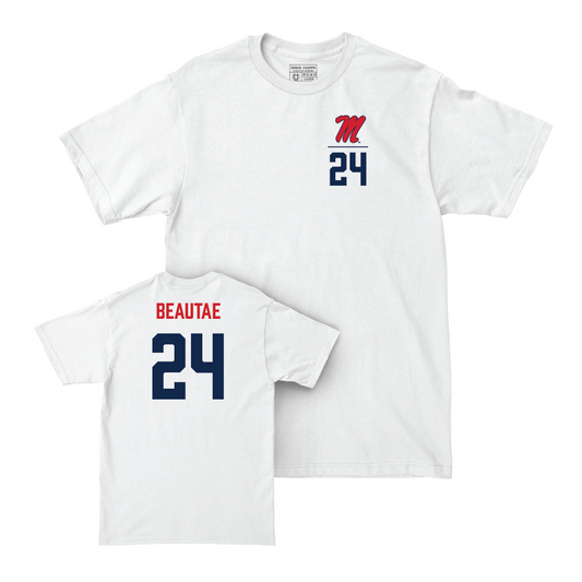 Ole Miss Softball White Logo Comfort Colors Tee   - Lair Beautae
