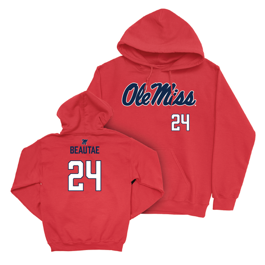 Ole Miss Softball Red Wordmark Hoodie   - Lair Beautae