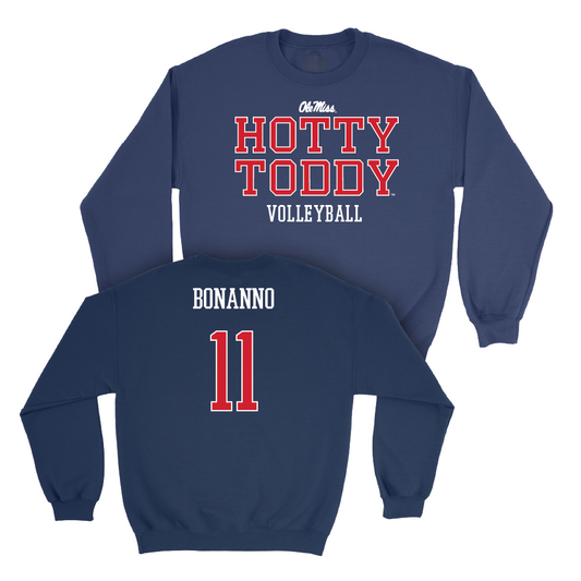 Ole Miss Women's Volleyball Navy Hotty Toddy Crew   - Bella Bonanno
