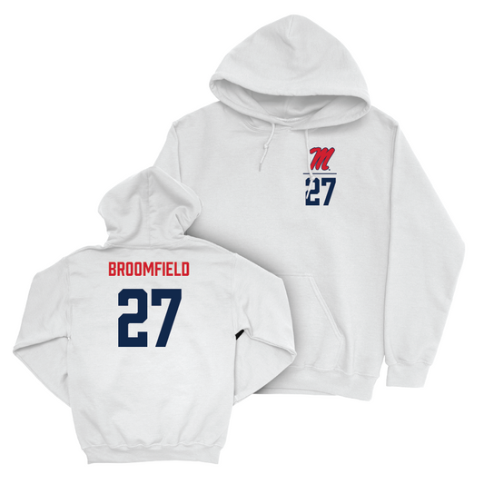 Ole Miss Football White Logo Hoodie  - Pat Broomfield