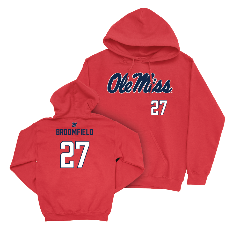 Ole Miss Football Red Wordmark Hoodie  - Pat Broomfield