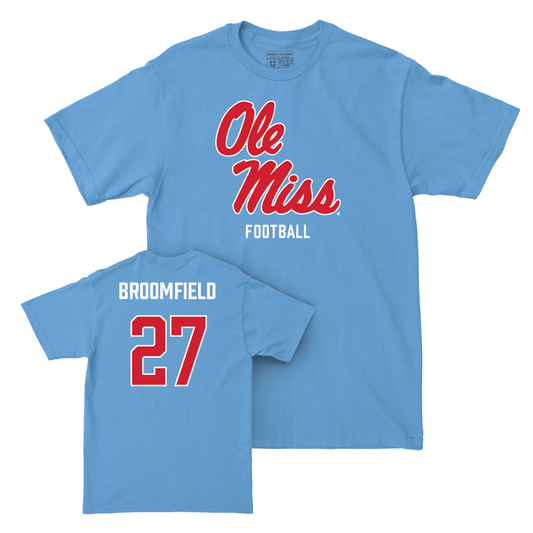 Ole Miss Football Powder Blue Sideline Tee  - Pat Broomfield