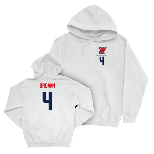 Ole Miss Women's Soccer White Logo Hoodie  - Avery Brown