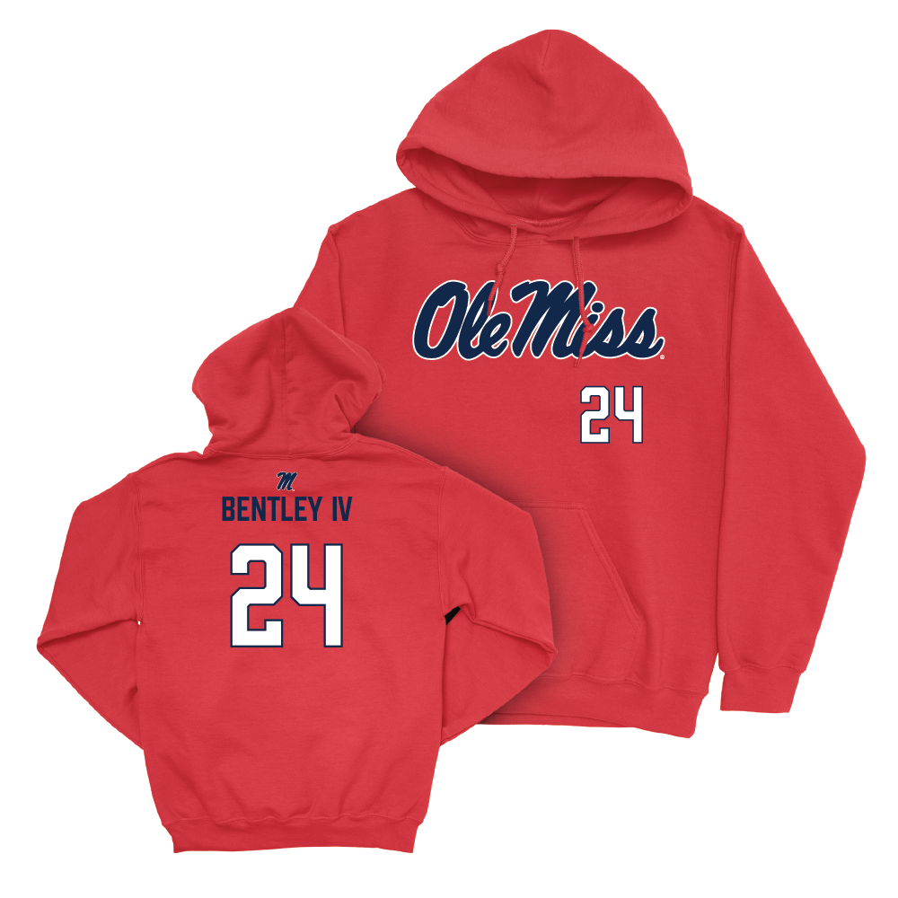 Ole Miss Football Red Wordmark Hoodie  - Ulysses Bentley IV