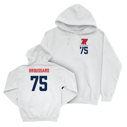 Ole Miss Football White Logo Hoodie  - Kavion Broussard