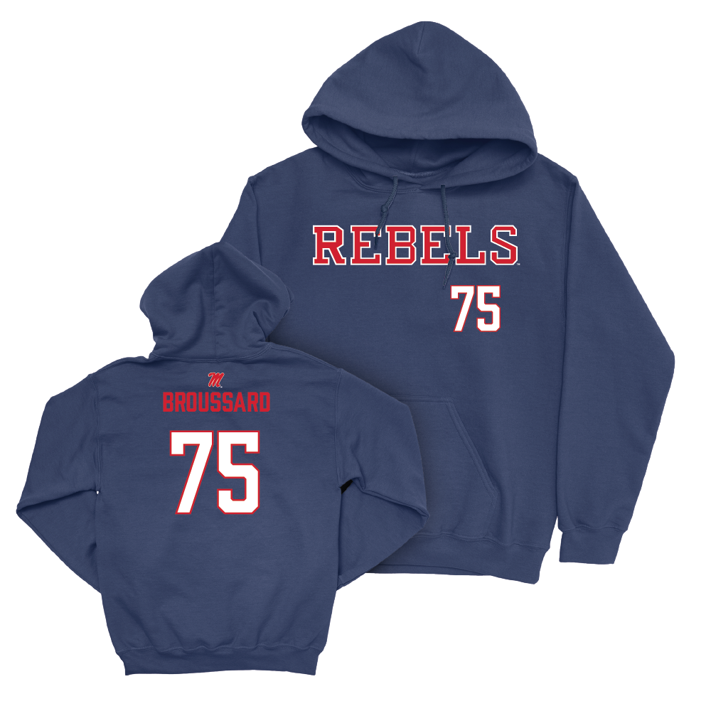 Ole Miss Football Navy Rebels Hoodie  - Kavion Broussard