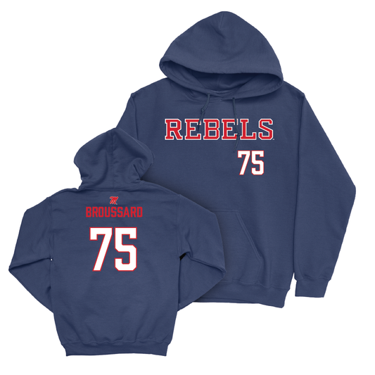 Ole Miss Football Navy Rebels Hoodie  - Kavion Broussard