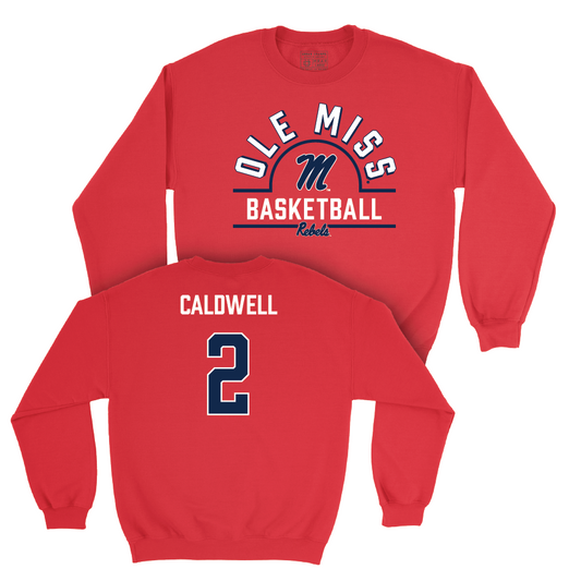 Ole Miss Men's Basketball Red Arch Crew  - TJ Caldwell