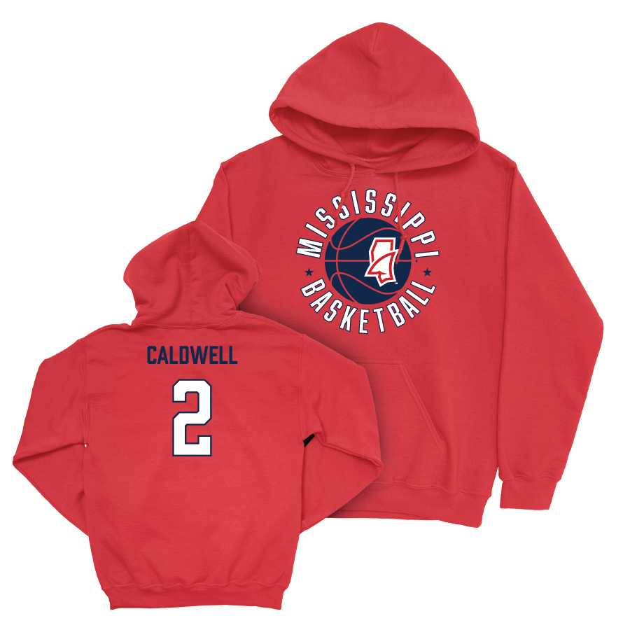 Ole Miss Men's Basketball Red Hardwood Hoodie  - TJ Caldwell