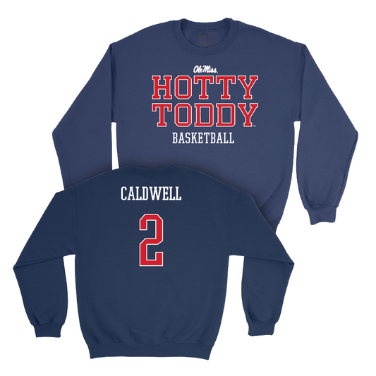 Ole Miss Men's Basketball Navy Hotty Toddy Crew  - TJ Caldwell