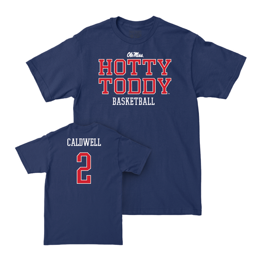 Ole Miss Men's Basketball Navy Hotty Toddy Tee  - TJ Caldwell