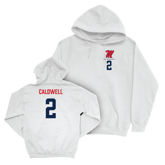 Ole Miss Men's Basketball White Logo Hoodie  - TJ Caldwell