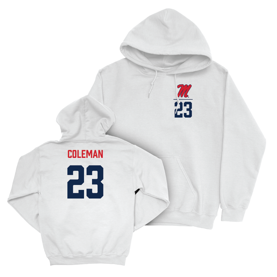 Ole Miss Football White Logo Hoodie  - Khari Coleman