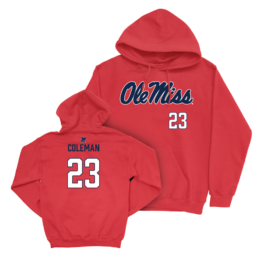 Ole Miss Football Red Wordmark Hoodie  - Khari Coleman