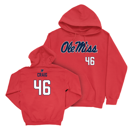 Ole Miss Football Red Wordmark Hoodie  - Harrison Craig