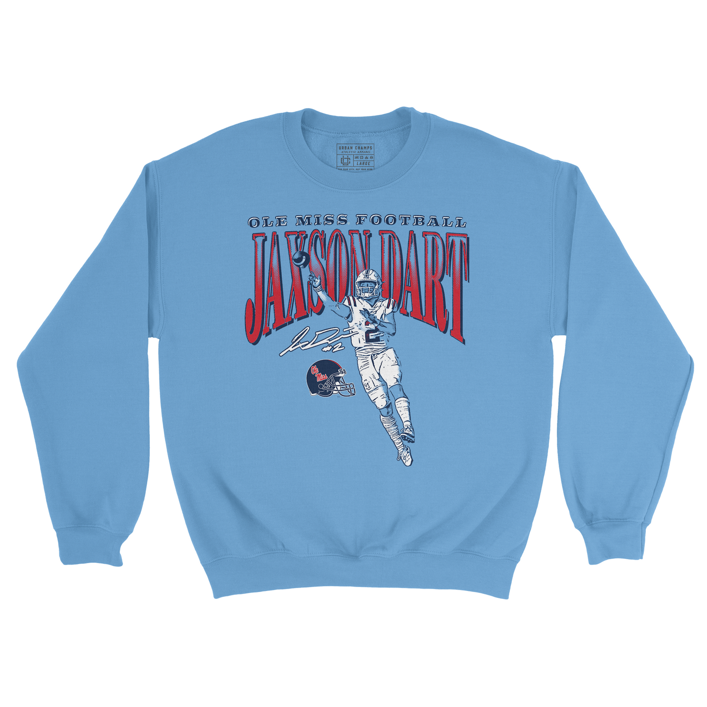 EXCLUSIVE RELEASE - Jaxson Dart Illustrated Light Blue Crew