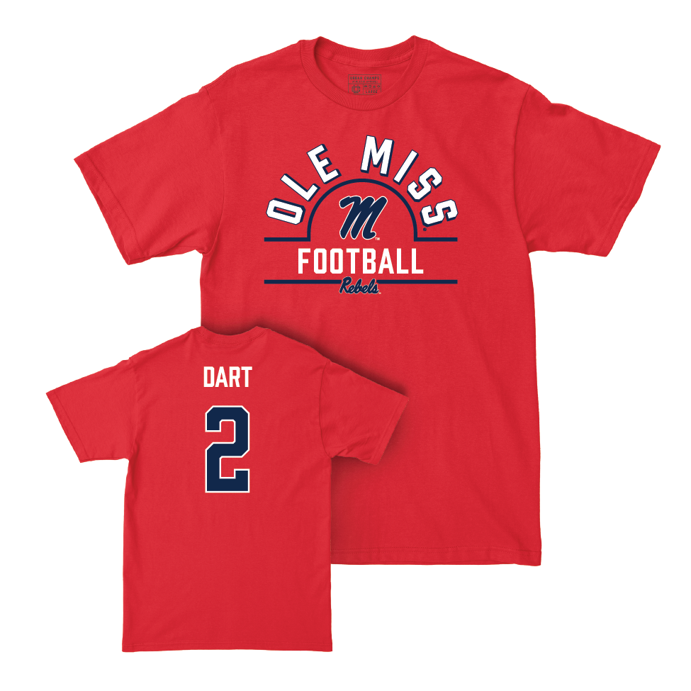 Ole Miss Football Red Arch Tee  - Jaxson Dart