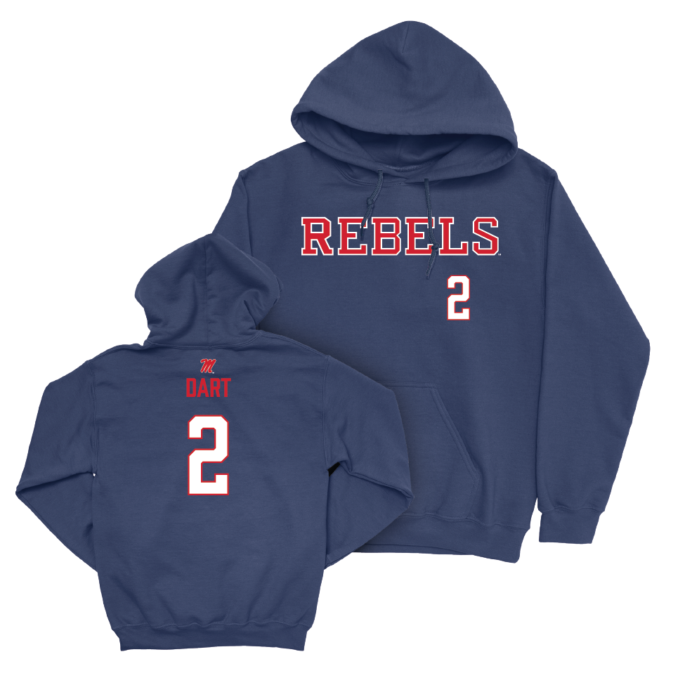 Ole Miss Football Navy Rebels Hoodie  - Jaxson Dart