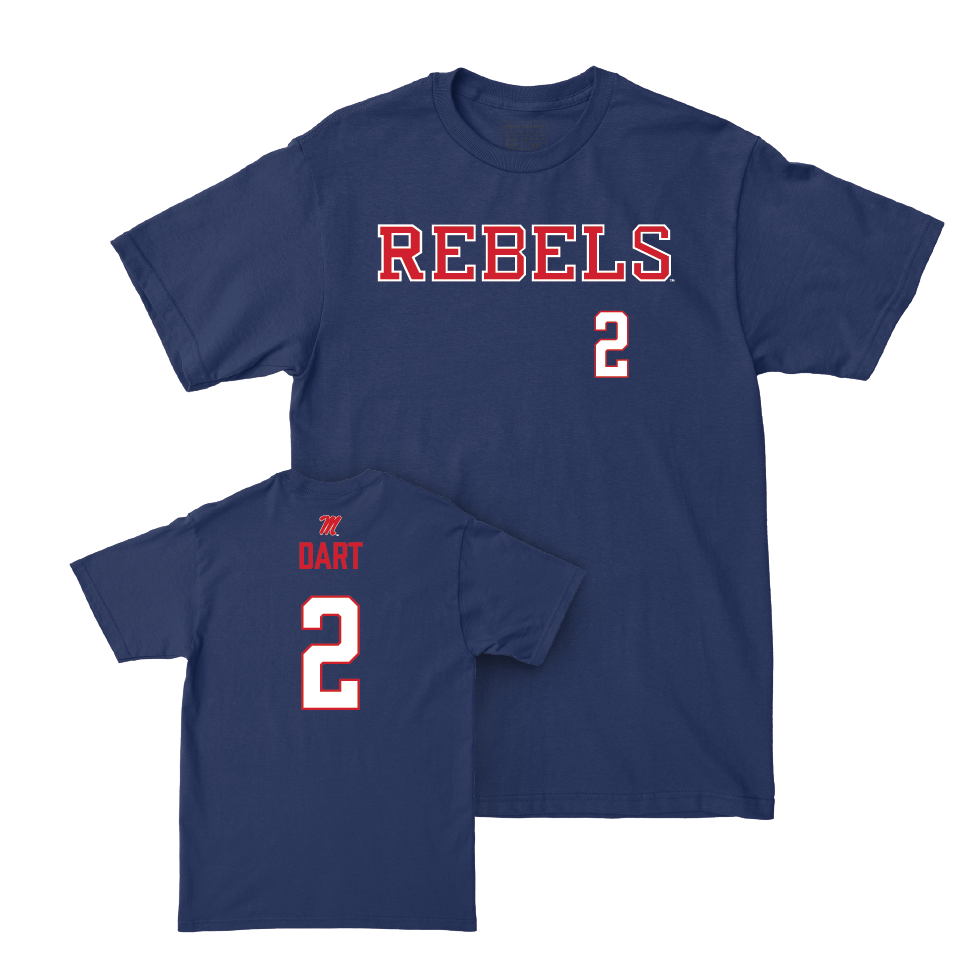 Ole Miss Football Navy Rebels Tee  - Jaxson Dart