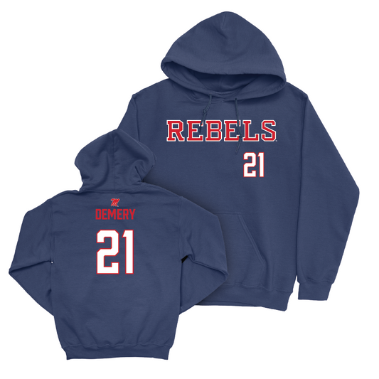 Ole Miss Football Navy Rebels Hoodie  - Daniel Demery