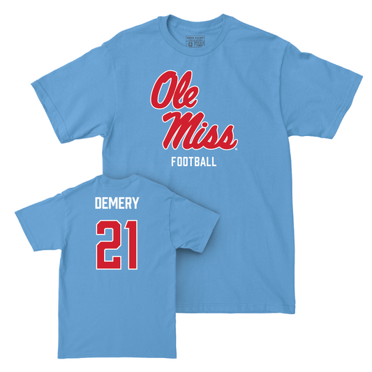 Ole Miss Football Powder Blue Sideline Tee  - Daniel Demery