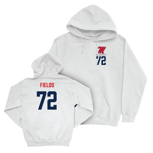 Ole Miss Football White Logo Hoodie  - Ethan Fields