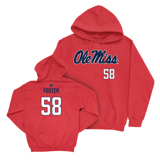 Ole Miss Football Red Wordmark Hoodie  - Jude Foster