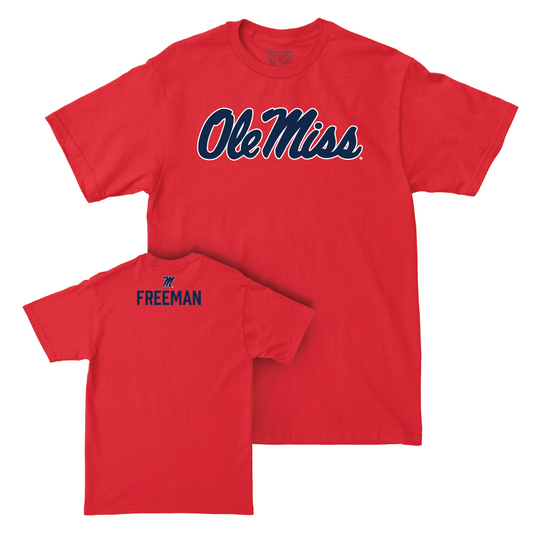 Ole Miss Women's Track & Field Red Wordmark Tee  - Emma Freeman