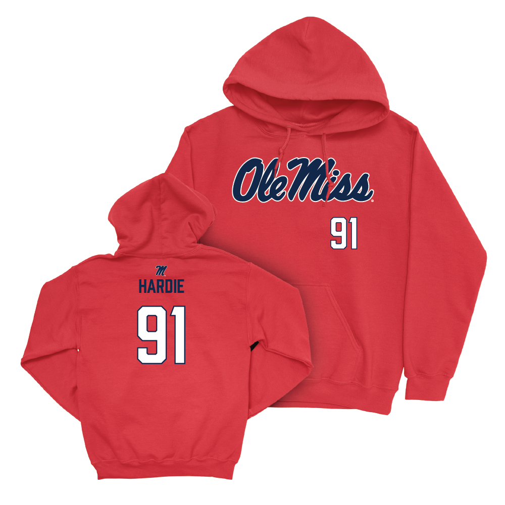 Ole Miss Football Red Wordmark Hoodie  - Chris Hardie