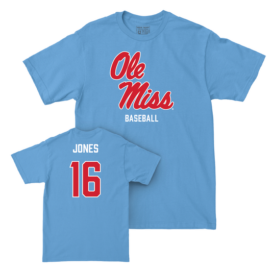 Ole Miss Baseball Powder Blue Sideline Tee - Brayden Jones