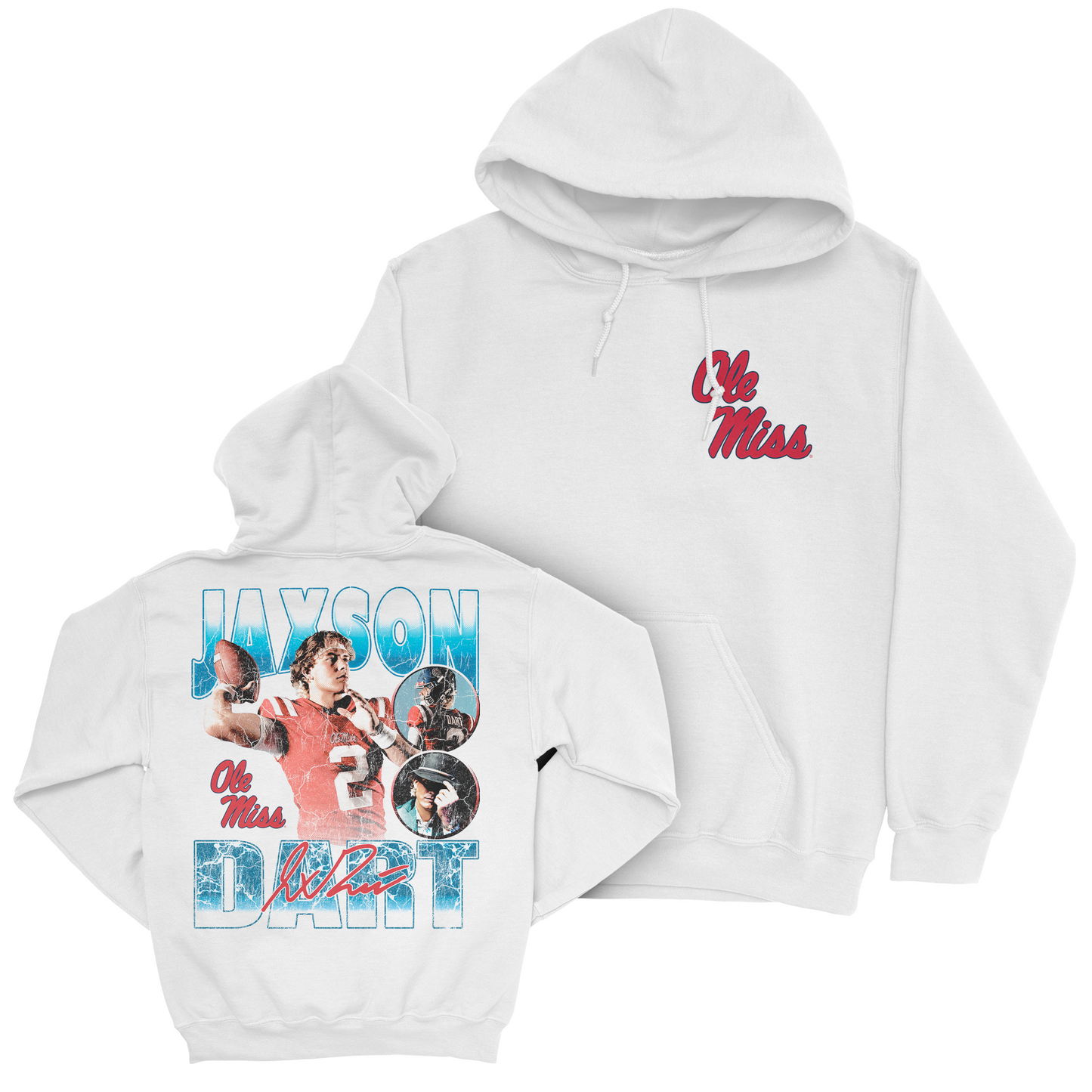 EXCLUSIVE RELEASE - Jaxson Dart 90s White Hoodie