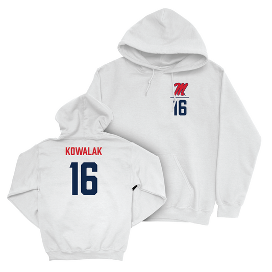 Ole Miss Football White Logo Hoodie  - Justin Kowalak