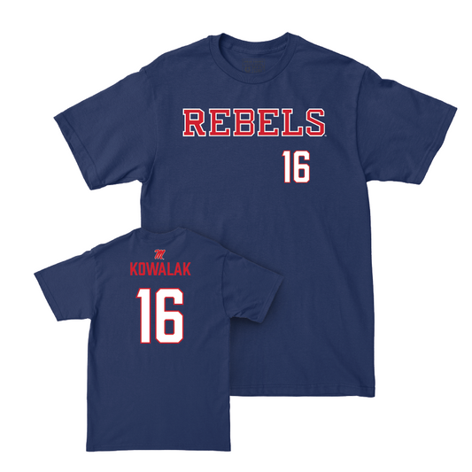 Ole Miss Football Navy Rebels Tee  - Justin Kowalak