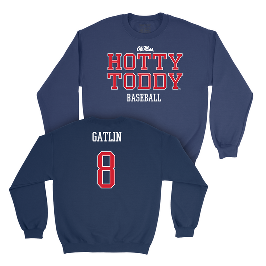 Ole Miss Baseball Navy Hotty Toddy Crew - Bo Gatlin Small