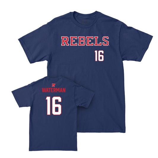 Ole Miss Football Navy Rebels Tee - Braden Waterman Small