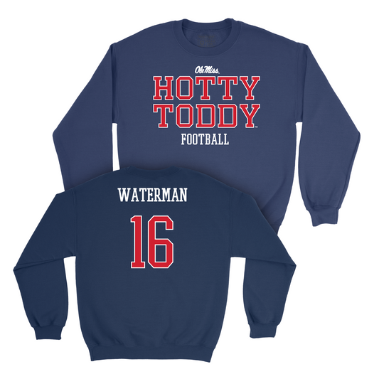 Ole Miss Football Navy Hotty Toddy Crew - Braden Waterman Small