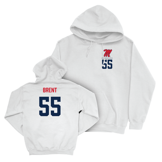 Ole Miss Men's Basketball White Logo Hoodie - Cam Brent Small