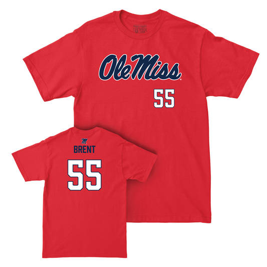 Ole Miss Men's Basketball Red Wordmark Tee - Cam Brent Small