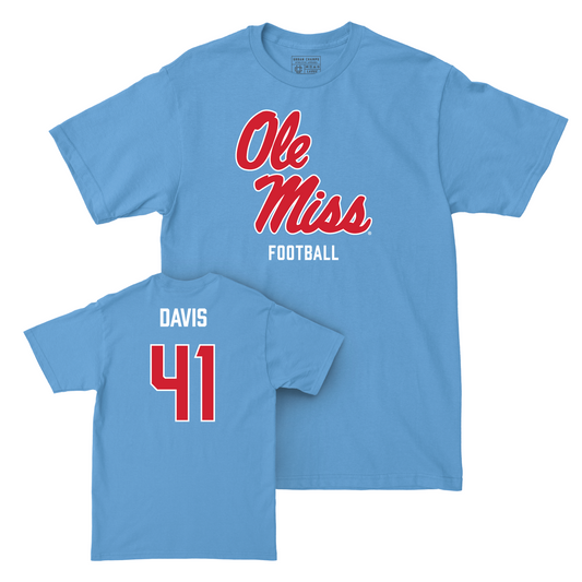 Ole Miss Football Powder Blue Sideline Tee - Caden Davis Small