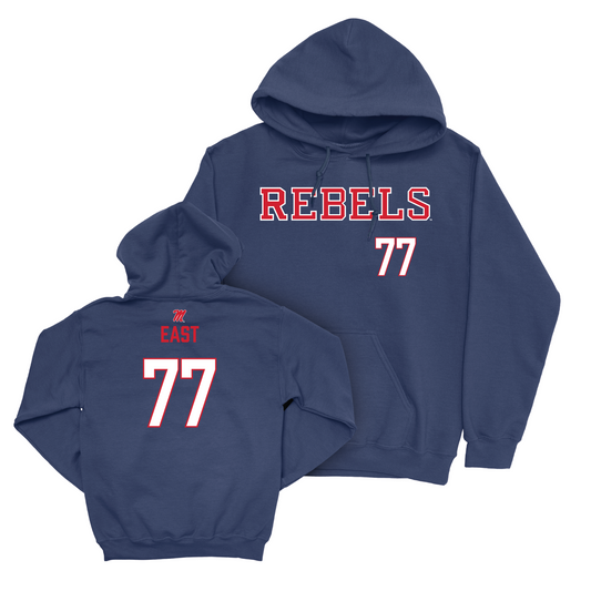 Ole Miss Football Navy Rebels Hoodie - Cam East Small