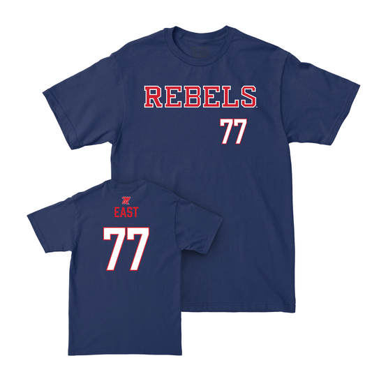 Ole Miss Football Navy Rebels Tee - Cam East Small