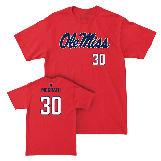 Ole Miss Men's Basketball Red Wordmark Tee - Cole McGrath Small